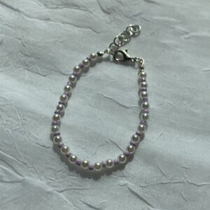 Pearl and Lavender Beaded Bracelet
